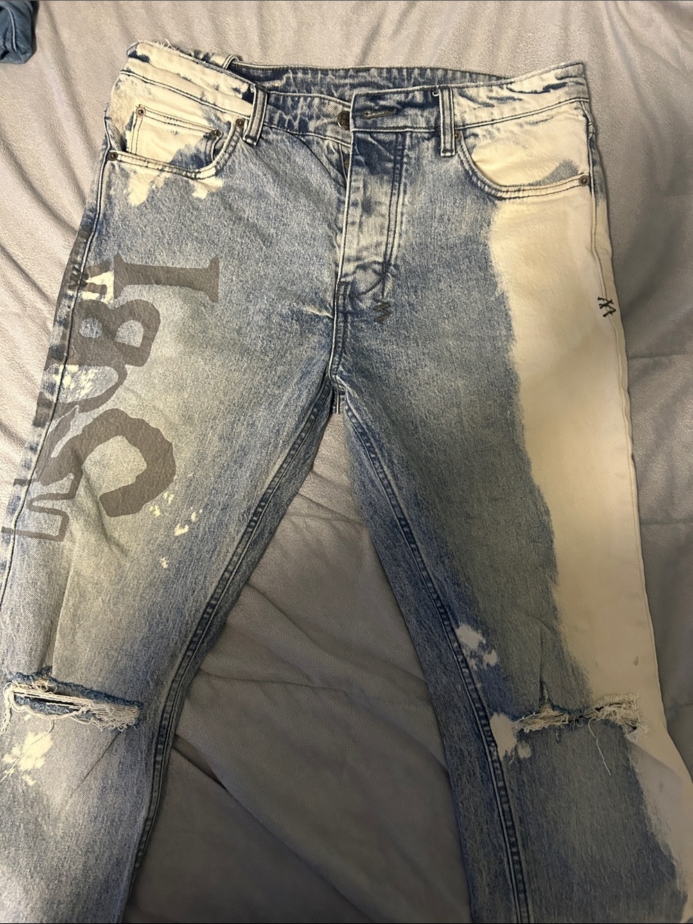 Ksubi Two-Tone Blue & White Skinny Jeans